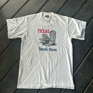 Texas Tennis Shoes Western White T-Shirt
